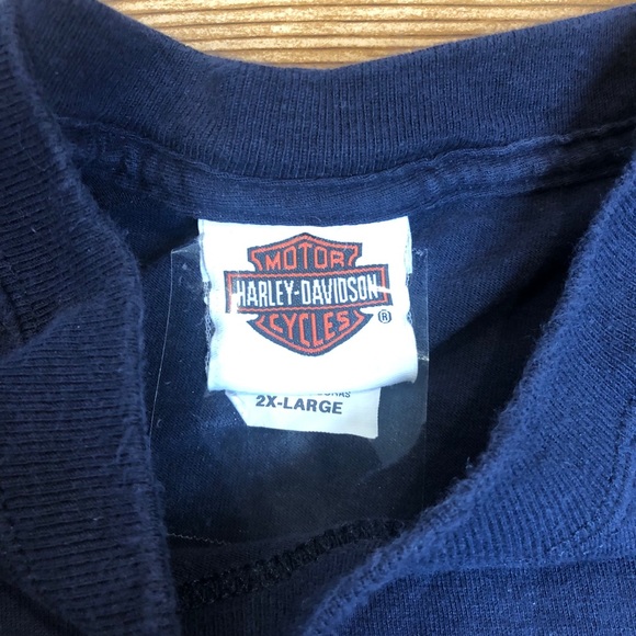 2x Navy Harley Davidson long sleeve tee Quaid - Picture 3 of 6